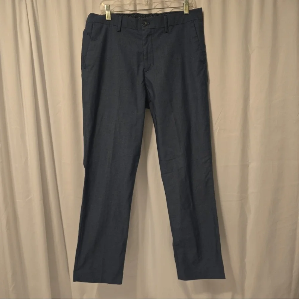 English Laundry Men's Finchley Dress Pants 34x32 Navy Blue Flat Front Straight